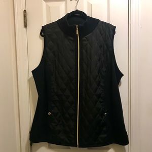 Plus Size black quilted vest